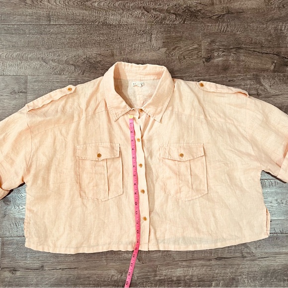 ACACIA swim Della crop camp shirt Size small - Picture 2 of 3